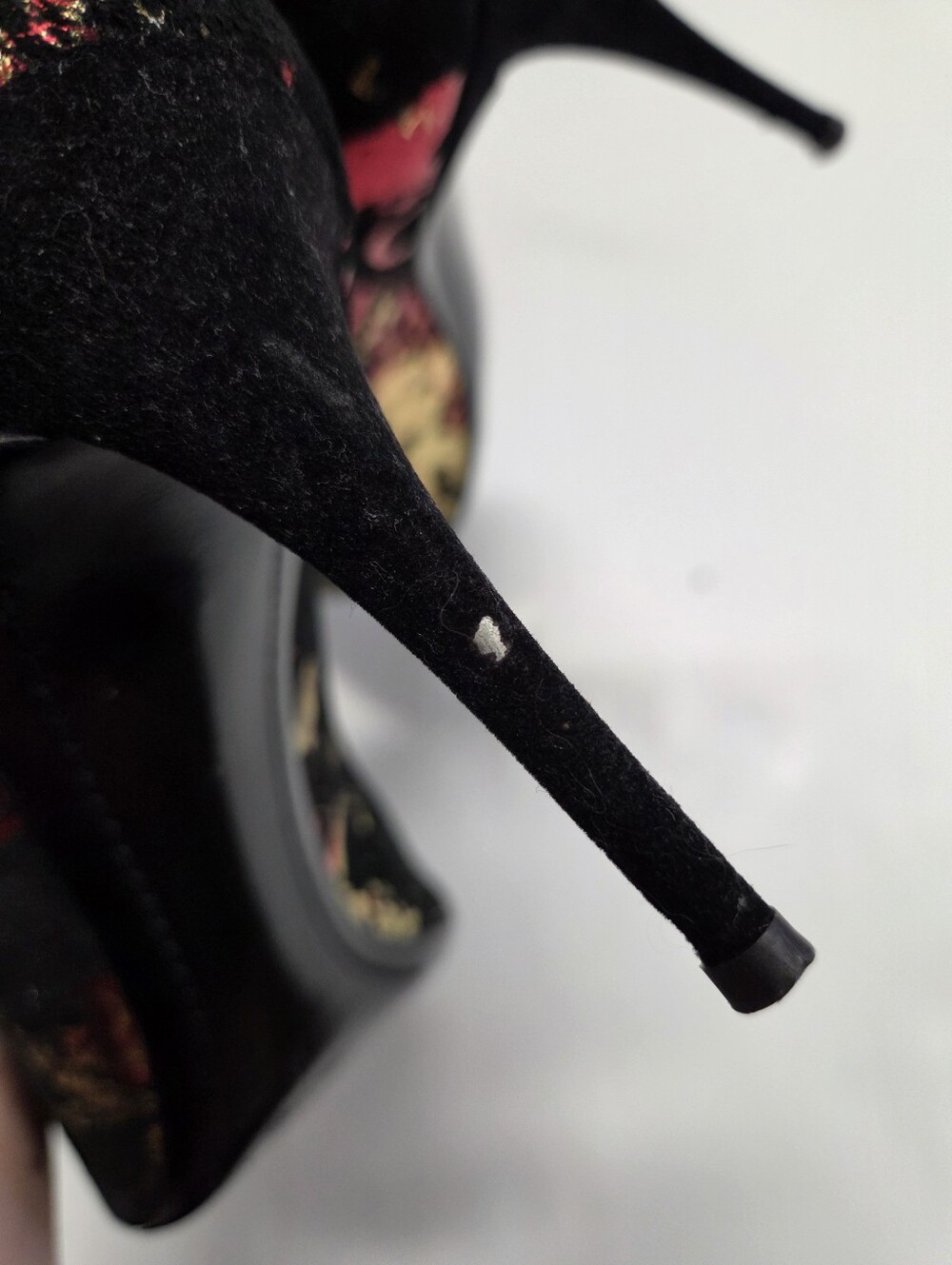 Giuseppe Zanotti Black Velvet Red & Gold Metallic Firework Pumps Stiletto Sz 39 - Picture 10 of 11